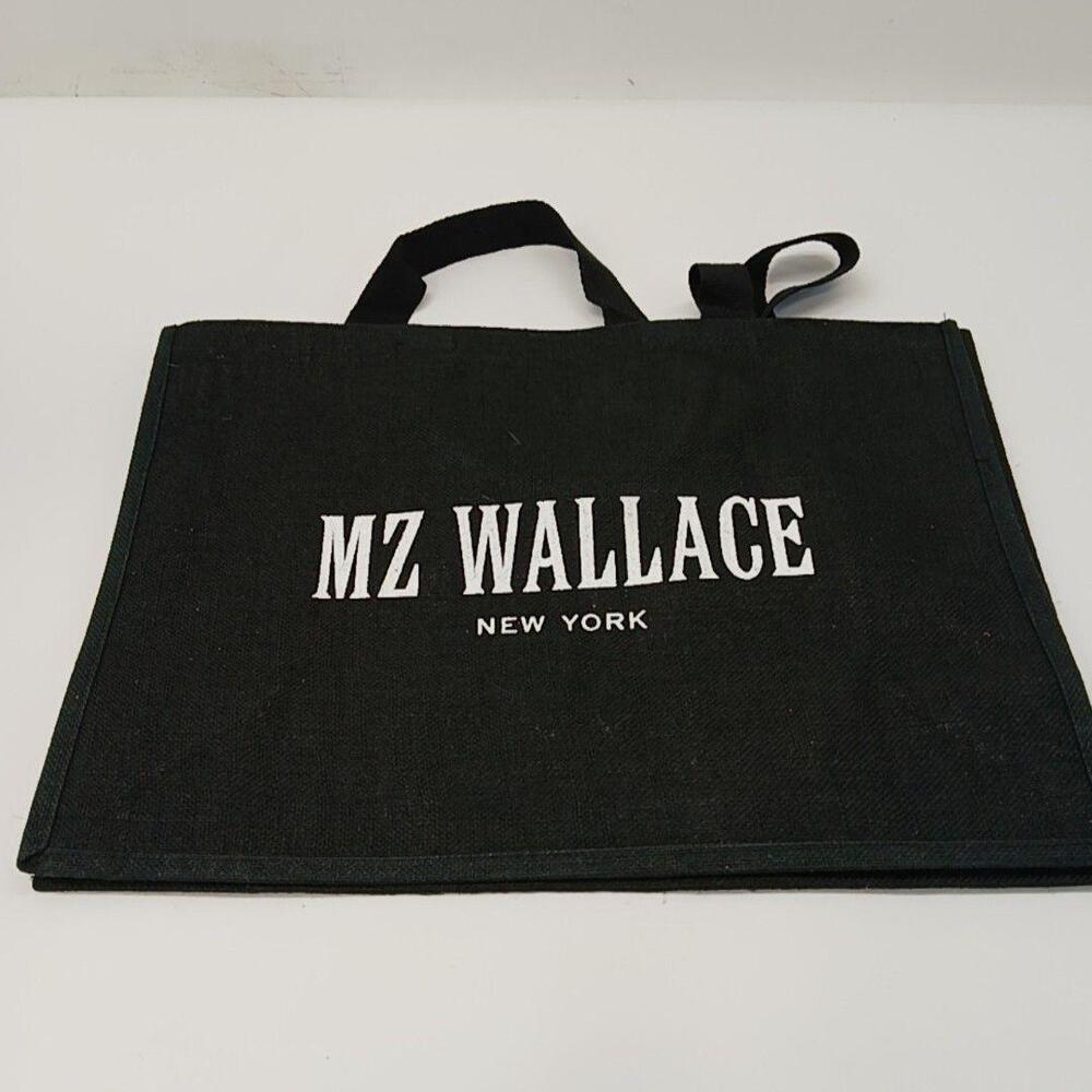 MZ Wallace Tote Bag Womens Large Black Canvas Logo Shopper Casual Reusable